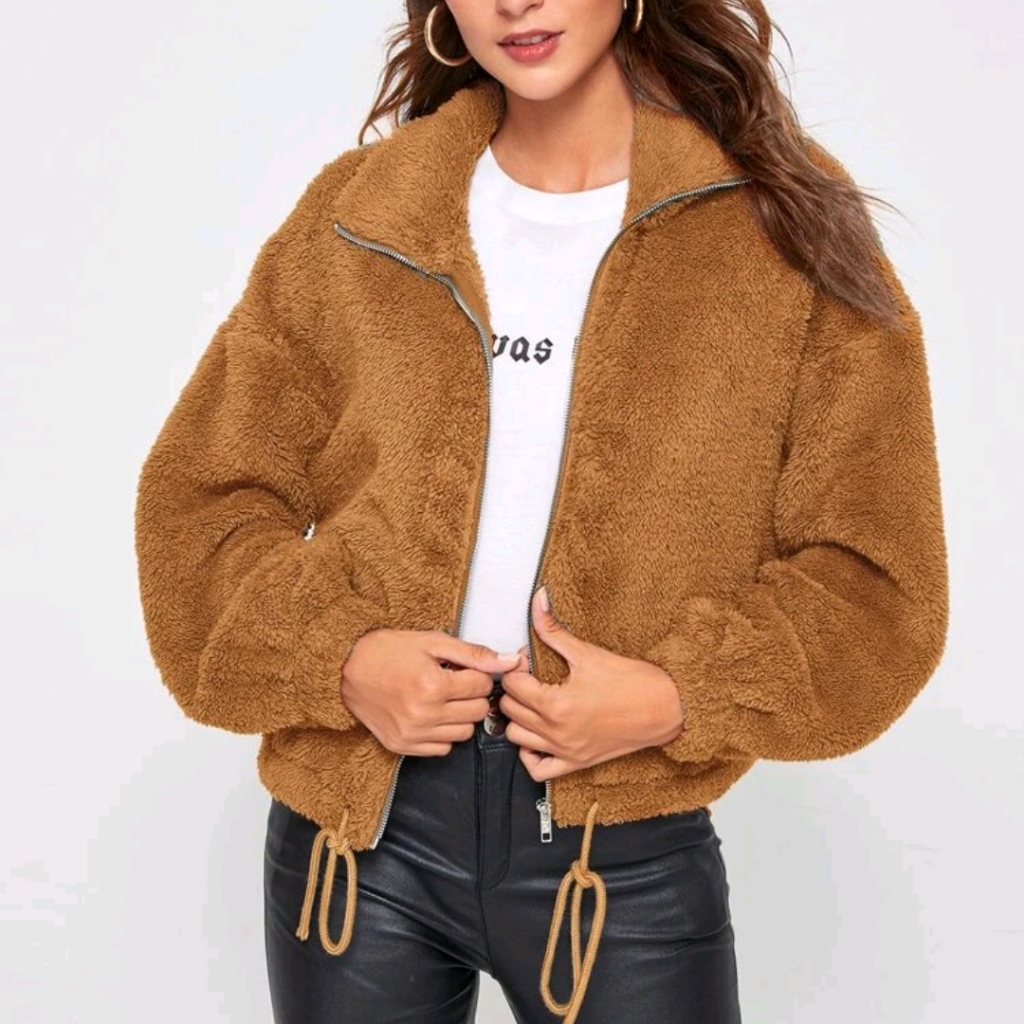 Drawstring Zipper Jacket